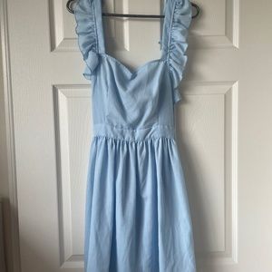 Medium Blue Back Tie Dress